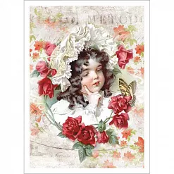 Тканевая карточка "Летнее счастье. Портрет юной леди" (ScrapMania)