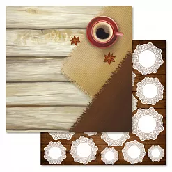 Набор бумаги 30,5х30,5 см "Магия кофе", 12 листов (ScrapMania)
