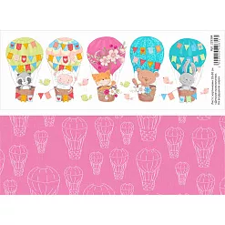 Лист с картинками 10х30 см "Детские приключения. На воздушном шаре" (ScrapMania) Лист с картинками 10х30 см "Детские приключения. На воздушном шаре" (ScrapMania)