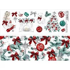 Лист с картинками 10х30 см "Мятный новый год" (ScrapMania) Лист с картинками 10х30 см "Мятный новый год" (ScrapMania)