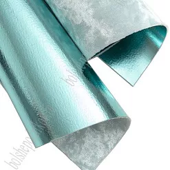 Отрез экокожи А4 "Светло-голубой бархат с голубым", двусторонний