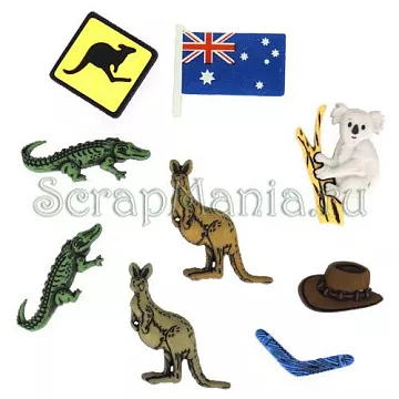 Набор пуговиц "Австралия" (Dress It Up)