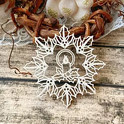 Чипборд "Остролист со свечой", 5,6 см (LeoMammy)