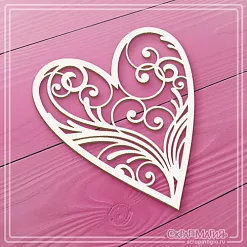 Чипборд "Ажурное сердце 1" (СкрапМагия)