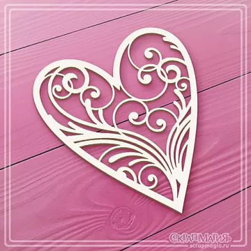Чипборд "Ажурное сердце 1" (СкрапМагия)