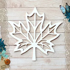 Чипборд "Школьный вальс. Шейкер. Кленовый лист большой" (ScrapMania)