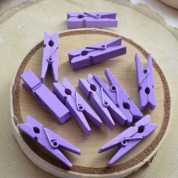 Набор деревянных прищепок "Фиолетовые", 10 шт, 3,5 см