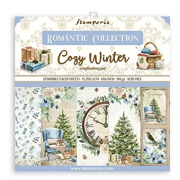 Набор бумаги 15х15 см "Cozy Winter", 10 листов (Stamperia)