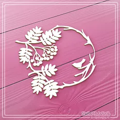 Чипборд "Рамка круглая. Спелая рябина", 6,3х6,3 см (СкрапМагия)