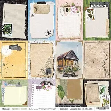 Бумага 30х30 см "Пробуждение природы. Карточки. Краски на холсте" (PaperHome)