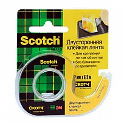 Клейкая лента Scotch двусторонняя в диспенсере