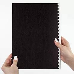 Картон А4 с тиснением лен "Черный" (Brauberg)