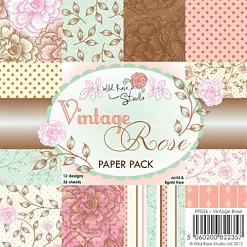 Набор бумаги 15х15 см "Vintage rose", 36 листов (Wild Rose Studio)