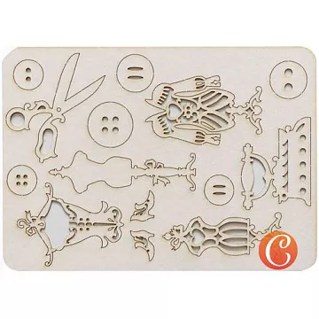 Набор украшений из чипборда "Швейное ателье" (Чип Арт)