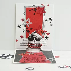 Штамп "Новогодние колпачки" (Студия "Елена") Штамп "Новогодние колпачки" (Студия "Елена")