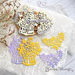 Нож "Французская любовь. Букеты", 5,5х6 см (ScrapMania)