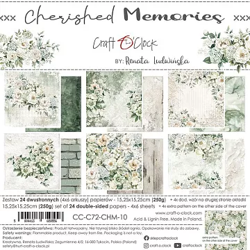 Набор бумаги 15х15 см "Cherished memories", 24 листа (CraftO'clock)
