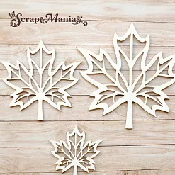 Чипборд "Школьный вальс. Шейкер. Кленовый лист большой" (ScrapMania)