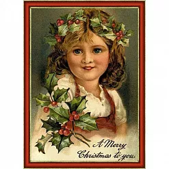 Тканевая карточка "Английское Рождество. С омелой" (ScrapMania) Тканевая карточка "Английское Рождество. С омелой" (ScrapMania)