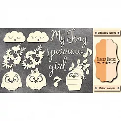 Набор украшений из чипборда "Scandi Baby Girl. Tiny" (Фабрика Декору) Набор украшений из чипборда "Scandi Baby Girl. Tiny" (Фабрика Декору)