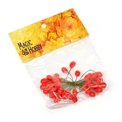 Набор тычинок "Жемчужные. Алые", большие, 25 шт (Magic Hobby)