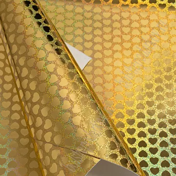 Отрез экокожи А4 "Сердечко. Золото"