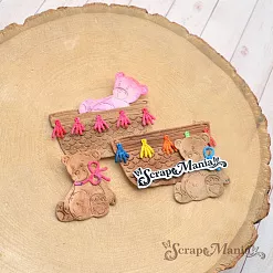 Нож "Детство. Мишка в корзинке", 3,2х3,6 см (ScrapMania)