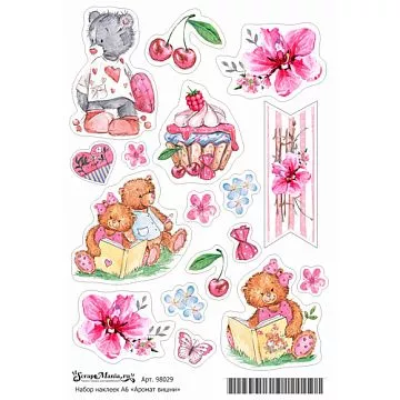 Набор наклеек А6 "Аромат вишни" (ScrapMania)