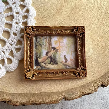 Миниатюра "Картина в раме. Маленькая. Утро в сосновом бору", 1 шт (Югарт)