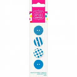 Набор пуговиц "Spots & Stripes Brights", цвет насыщенно голубой (DoCrafts) Набор пуговиц "Spots & Stripes Brights", цвет насыщенно голубой (DoCrafts)