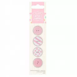 Набор пуговиц "Spots & Stripes Pastels", цвет нежно-розовый (DoCrafts)