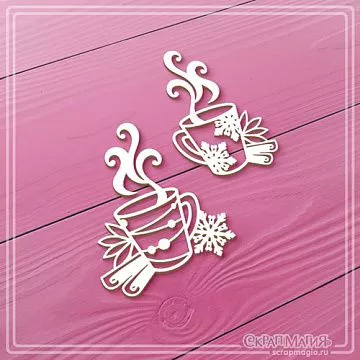 Чипборд "Новогоднее чаепитие", 5х6,1 см (СкрапМагия)