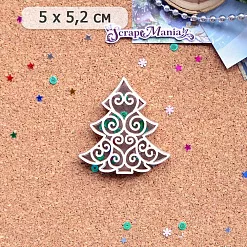 Шейкер "Фономикс. Новогодний. Ажурная елка мини", 5х5,2 см (ScrapMania)
