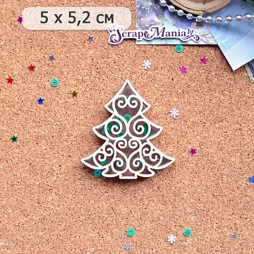 Шейкер "Фономикс. Новогодний. Ажурная елка мини", 5х5,2 см (ScrapMania)