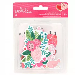 Набор вырубок из бумаги "Loves me", 40 шт (Pebbles)