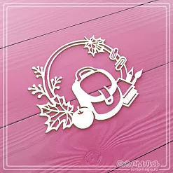 Чипборд "Рамка круглая. Школа", 6,5х5,2 см (СкрапМагия)