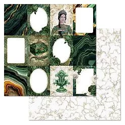 Набор бумаги 30,5х30,5 см "Малахитовый цветок", 12 листов (ScrapMania) Набор бумаги 30,5х30,5 см "Малахитовый цветок", 12 листов (ScrapMania)