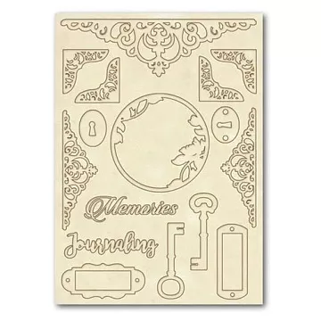 Набор деревянных украшений "Ключи и уголки" (Stamperia)