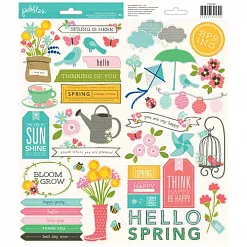 Набор наклеек 33х14 см "Весна!" (Pebbles) Набор наклеек 33х14 см "Весна!" (Pebbles)