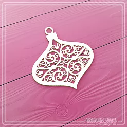 Украшение из чипборда "Елочная игрушка с узором" (СкрапМагия)