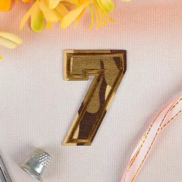 Термонаклейка "Цифра 7", цвет хаки