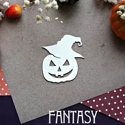 Украшение из чипборда "Тыква в шляпе 874" (Fantasy)