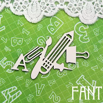 Чипборд "Школьный набор 1367", 7,5х4,2 см (Fantasy)