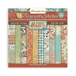 Набор бумаги 30х30 см "Furry Friends. Фоновый", 10 листов (Stamperia)