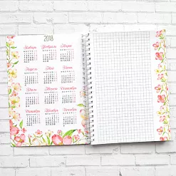Заготовка для блокнота 14х20 см "Весна. Розовые цветы" (ScrapMania)