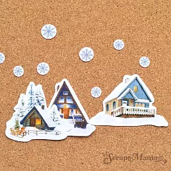 Набор высечек из бумаги "Дачный Новый Год. Детали синие", 34 шт (ScrapMania)