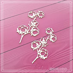 Чипборд "Хлопок" 3,9х7,2 см (СкрапМагия)