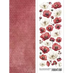 Лист с картинками 10х30 см "Багряный винтаж. Маки" (ScrapMania) Лист с картинками 10х30 см "Багряный винтаж. Маки" (ScrapMania)