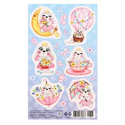 Наклейки 10х16 см "Зайка. Зонтик"