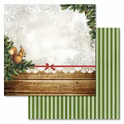 Набор бумаги 30,5х30,5 см "Новогодний лес", 12 листов (ScrapMania)